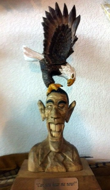 Obama woodcarving
